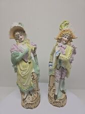 2 Vintage Ucagco Hand Painted Made in Japan Colonial Ceramic Figurines D25 picture