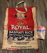 Empty 20 Lb Royal Basmati Rice Burlap Bag with Zipper and Handles / Bag only  picture