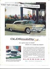 Two 1958 Oldsmobile print ad (ads) with 4 door hardtop and 4 door station wagon picture