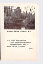 PPC Postcard MA Massachusetts Haverhill Country Bridge Whittier Poem picture