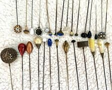 Lot of 29 Vintage Hat Pins - Antique Metal Jewel Various Sizes picture