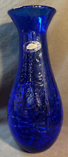 Blenko Cobalt Blue Crackel Vase picture