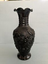 Vintage Imperial Black Glass Vase - LoganBerry.  In Very Good Condition. picture