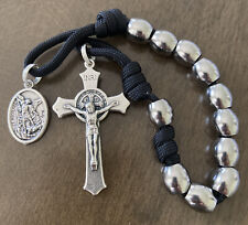 Stainless Steel St. Michael Catholic Single Decade Rosary - Handmade picture