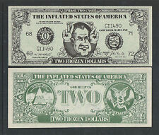 1972 RICHARD M NIXON SATIRICAL $2 DOLLAR BILL TWO FROZEN DOLLARS UNCIRCULATED picture