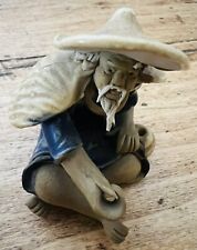 Vintage Glaze Chinese Pottery Shiwan MUDMAN Fisherman Figurine picture