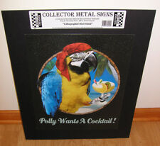 Polly Wants A Cocktail Parrot Margarita Tin Sign NEW picture