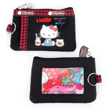 Sanrio Hello Kitty Lesportsac Wallet Black Clear ID Window Coin Case Clip Pouch picture