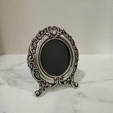 BRIGHTON Vintage Oval Small Mini Picture Frame With Stand Ornate Victorian picture