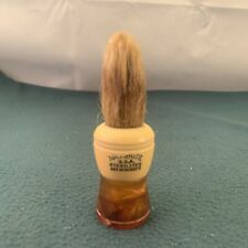 Vintage Made Rite Shaving Brush Pure Badger Hair with Clear Amber Handle picture