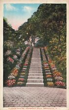 New York City NY, Flower Stairs, Prospect Park, Vintage Postcard picture