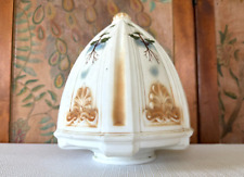 Vintage American Scenic Enamel Milk Glass Hanging Lamp Shade - 9