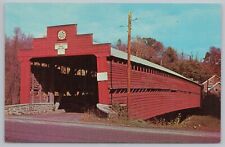 Lenhartsville Pennsylvania~Covered Bridge~Dreibelbis Station~Vintage Postcard picture