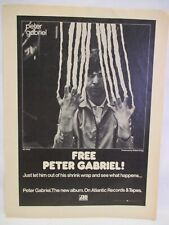 Peter Gabriel Free 1978 Vintage Print Ad LP Record Album Genesis Mini Poster picture