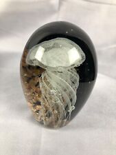 Jellyfish Paperweight, Black, Glow In The Dark, With GOLD Background, 4.5