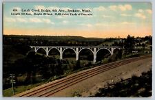 Spokane, Washington WA - Latah Creek Bridge 6th Avenue - Vintage Postcard picture