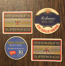 4 Vintage JOHN PLAYER Superkings ROTHMANS Cigarettes Beer Coasters Tobacciana UK picture