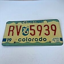 Colorado 1976 Centennial License Plate RV 5939 Man Cave Collector Vntage Classic picture