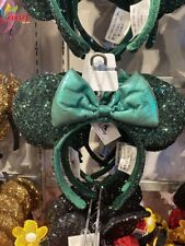 Ears Emerald Green Sequins Minnie Mouse Disneyland Disney Parks Headband US SHIP picture