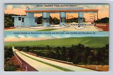 Harrisburg PA- Pennsylvania, Longest Stretch On Turnpike, Vintage Postcard picture