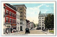c1930's Main Street Looking South Stores Cars Harrisburg Virginia VA Postcard picture