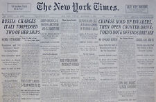 9-1937 September 7 CHINESE HOLD UP INVADERS OPEN COUNTER DRIVE, TOKYO OFFENDS UK picture
