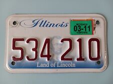 2011 Illinois IL Motorcycle License Plate 534 210 picture