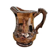 Antique Copper Lusterware Jug Pitcher Rosey Tint Honeycomb English 5.5