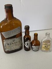 Vintage Antique Liquor Bottles * Early 1900's Collector Bottles- Empty- Lot of 4 picture