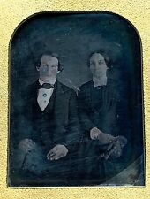 Syracuse NY Estate c 1851 1/4 Quarter Plate DAGUERREOTYPE Man & Wife Period Case picture