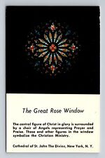 New York City, Great Rose Window Cathedral St John Divine, Vintage Postcard picture