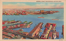 GENERAL VIEW OF WATERFRONT POSTCARD BOSTON MA MASSACHUSETTS 1933 picture