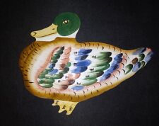 Vintage Ceramiche Leonardo Italian Pottery Hand Painted Duck Wall Hanging Tile   picture