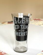 ALLEN's RED TAME CHERRY Etched Soda Fountain Glass picture