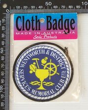 WENTWORTH & DISTRICT SERVICES MEMORIAL CLUB EMBROIDERED PATCH WOVEN BADGE SEW-ON picture