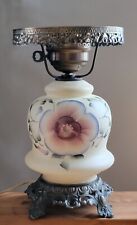 Vintage Hand Painted GWTW Parlor Table Lamp 12½  3 Way Switch Hurricane No Shade picture