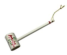 Vintage Holly Croquet Mallet Christmas Tree Ornament Wooden 4.25 Inch picture