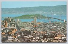 Aerial View of San Francisco California CA Bay Bridge Berkley Hills Postcard picture
