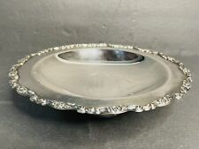 VINTAGE Wm. A. Rogers Floral Rim 12” Round Silver Plated Serving Platter Tray picture