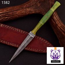 Custom Handmade HAND FORGED DAMASCUS STEEL Hunting Dagger KNIFE +SHEATH AZ 1582 picture