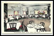Fort Worth TX Keystone Room Hotel Advertisement Postcard Posted 1947     pc254 picture
