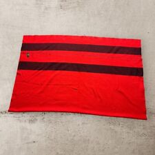 Vintage Pearce Wool Throw Blanket Red With 2 Black Stripes Woolrich 72x81 picture