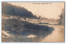 1907 New Dam Construction View Colliersville New York NY RPPC Photo Postcard picture