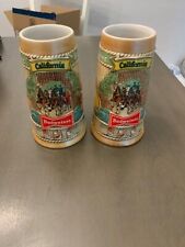 Set of 2: 1981 Budweiser California Limited Edition Beer Steins 7 1/2-in Tall picture
