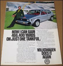 1980 Paul Hornung Volkswagen Rabbit Print Ad Car Advertisement Green Bay Packers picture