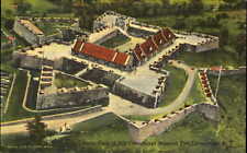 Fort Ticonderoga New York NY aerial view 1940s vintage postcard sku911 picture