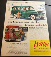 1954 Willys Jeep Station Wagon - Vintage Illustrated Color Print Ad / Wall Art picture