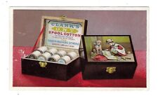 c1890 Victorian Trade Card Japanned Spool Boxes Clarks O.N.T. Spool Cotton picture