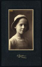 cute boy in hat by PENCO, fine art CABINET CARD, 1900's TRIEST picture