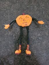 VTG Retro 1990's Bendy Halloween Pumpkin Head Figure Long Legs Bendable  picture